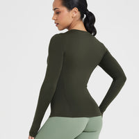 Mellow Soft Long Sleeve Top | Khaki