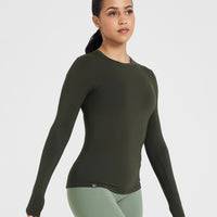 Mellow Soft Long Sleeve Top | Khaki