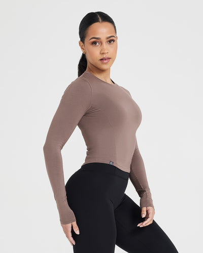 Mellow™ Soft Mid Long Sleeve Top | Cool Brown