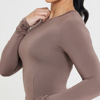 Mellow™ Soft Mid Long Sleeve Top | Cool Brown