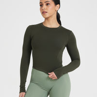 Mellow™ Soft Mid Long Sleeve Top | Khaki