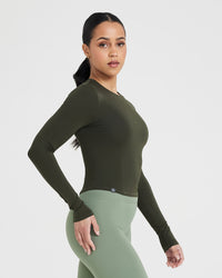 Mellow™ Soft Mid Long Sleeve Top | Khaki