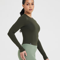 Mellow™ Soft Mid Long Sleeve Top | Khaki