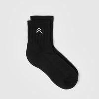 Mid Crew Socks 3 Pack | Black
