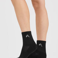 Mid Crew Socks 3 Pack | Black