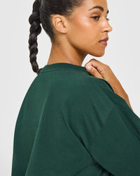 Classic Oversized Lightweight Long Sleeve Top | Racing Green