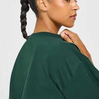 Classic Oversized Lightweight Long Sleeve Top | Racing Green
