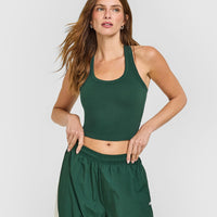 Cotton Fitted Mid Vest | Racing Green