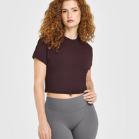 Cotton Relaxed T-Shirt | Plum Brown