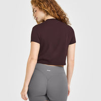 Cotton Relaxed T-Shirt | Plum Brown