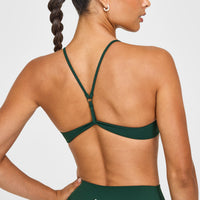 EasyLift™ Ultra Minimal Bralette with White Logo | Racing Green
