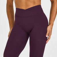 Unified Wrap Leggings White Logo | Blackberry Purple