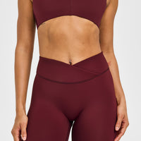 Unified Wrap Leggings White Logo | Rosewood