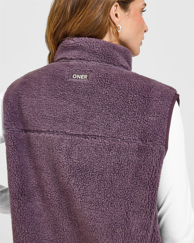 Fleece Gilet with Chest Pocket | Vintage Purple