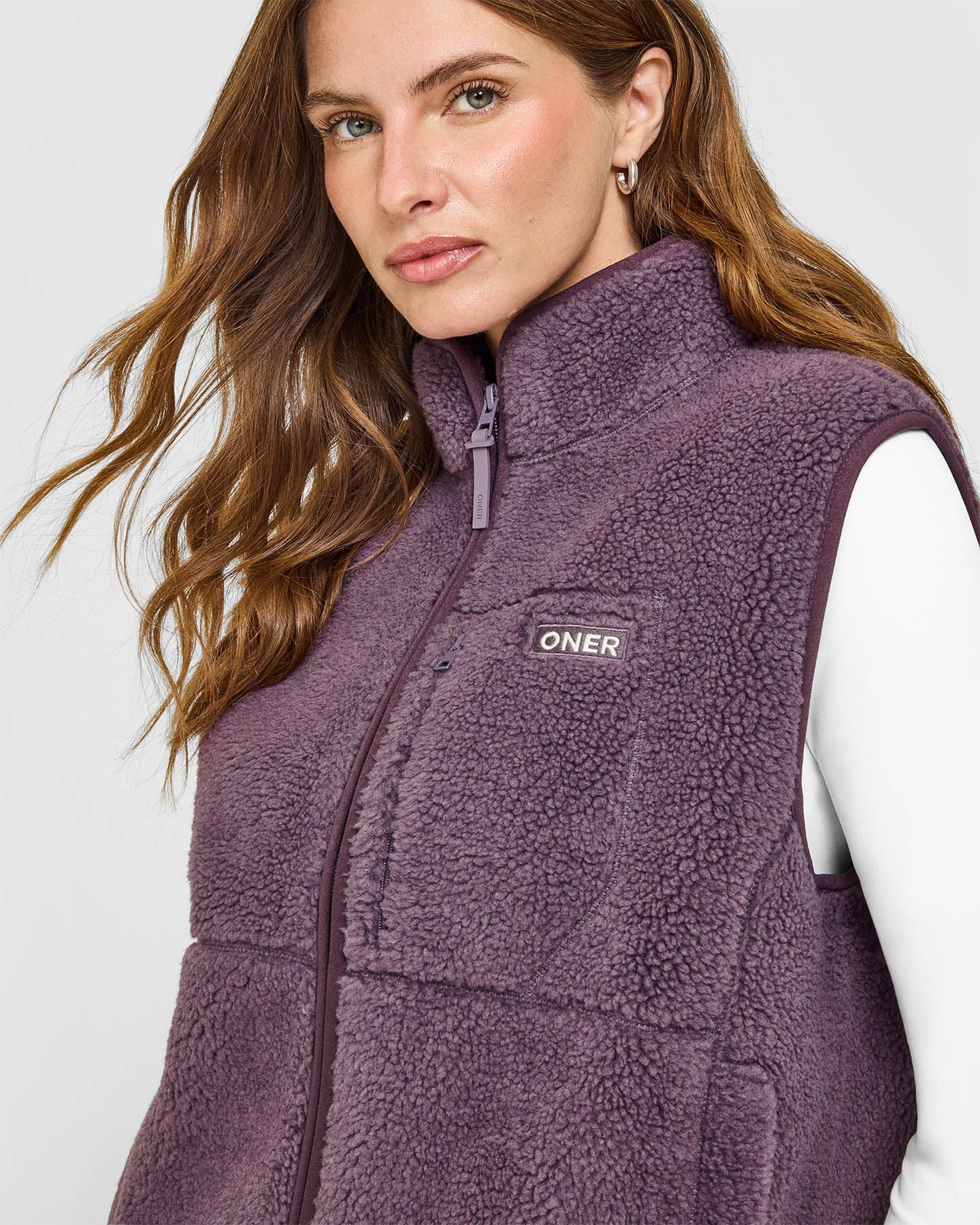 Fleece Gilet with Chest Pocket | Vintage Purple