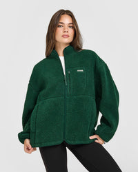 Fleece Jacket with Chest Pocket | Racing Green