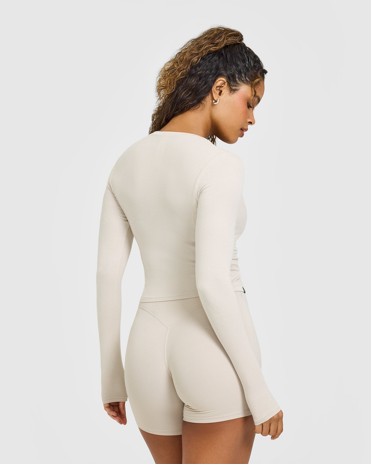 Mellow™ Rib Mid Long Sleeve Cardigan | Sand