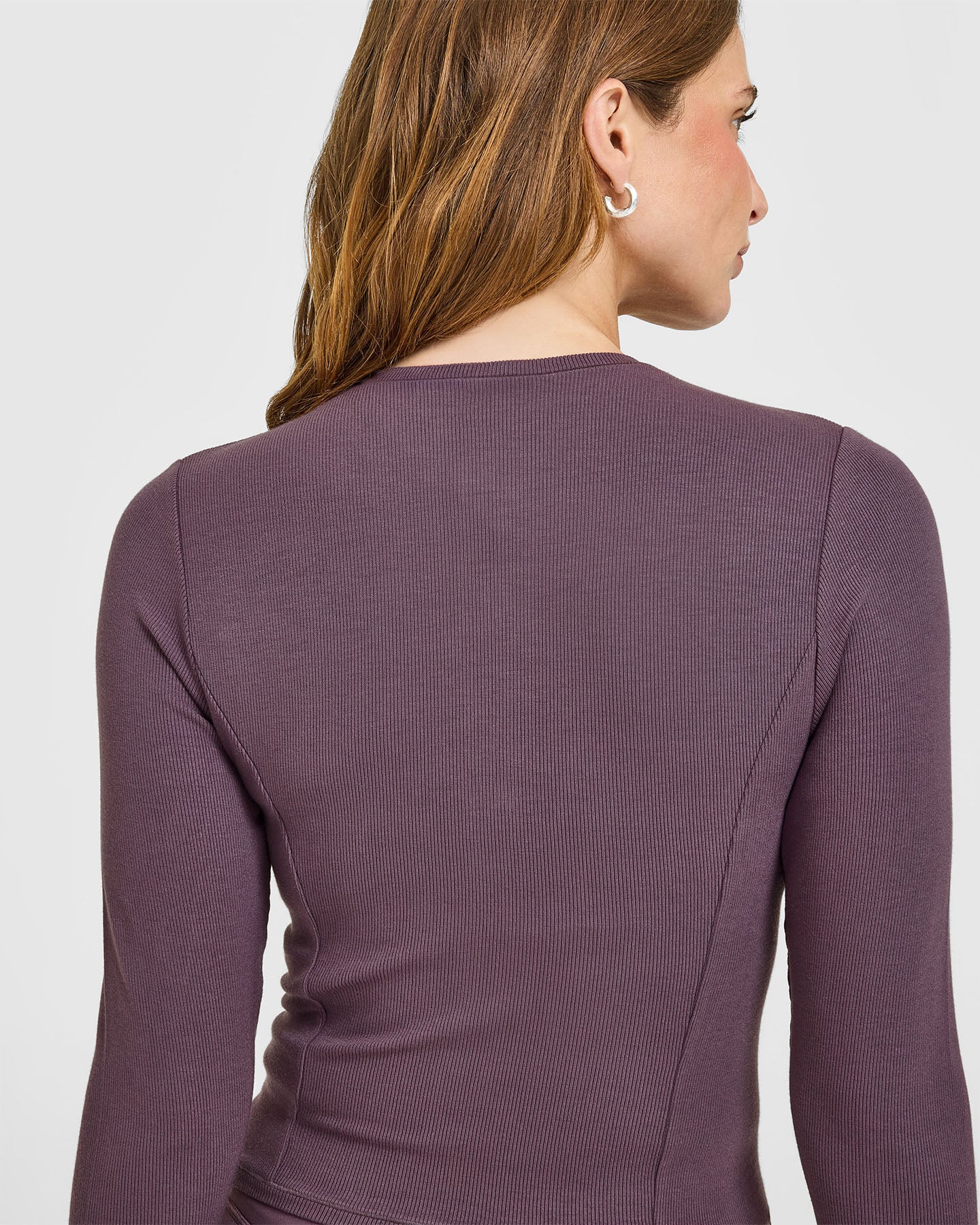 Mellow™ Rib Mid Long Sleeve Cardigan | Vintage Purple