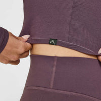 Mellow™ Rib Mid Long Sleeve Cardigan | Vintage Purple