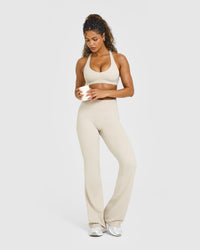 SoftMotion™ Bralette with White Logo | Sand