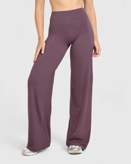SoftMotionâ„¢ Straight Leg Bottoms with White Logo | Vintage Purple
