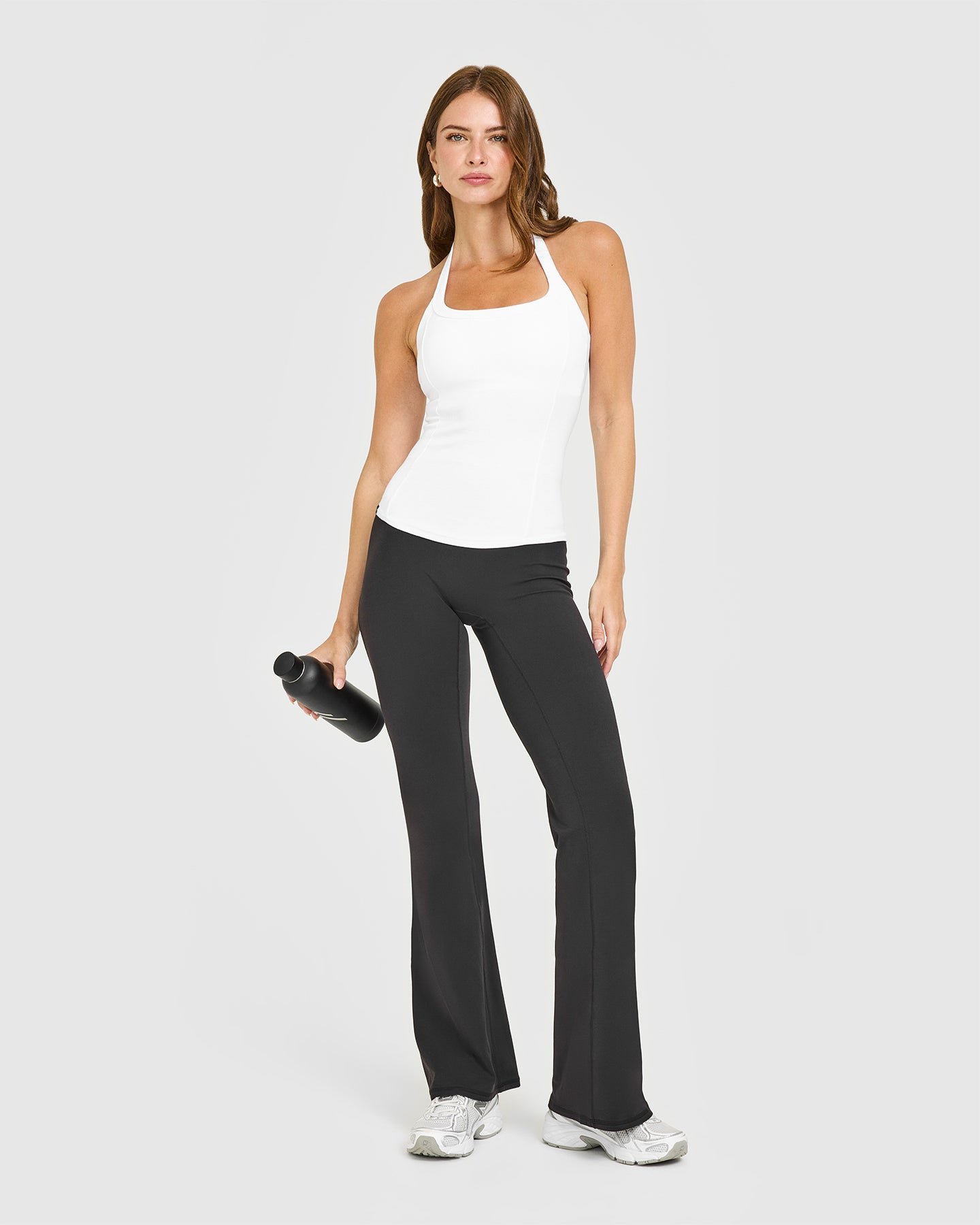 Mellowâ„¢ Rib Halter Neck Vest with Built in Bra Shelf | White