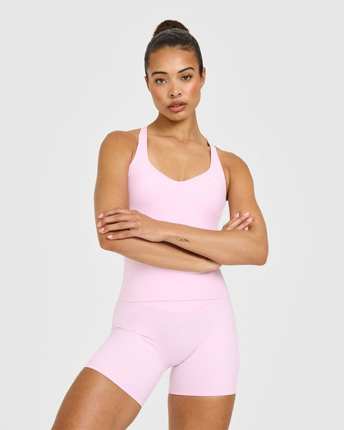 Oner Modal Unified V Neck Cross Back Vest | Chalk Pink