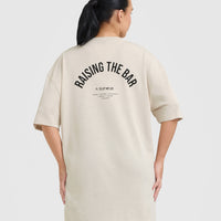 Raising The Bar Graphic Longline T-Shirt | Sand