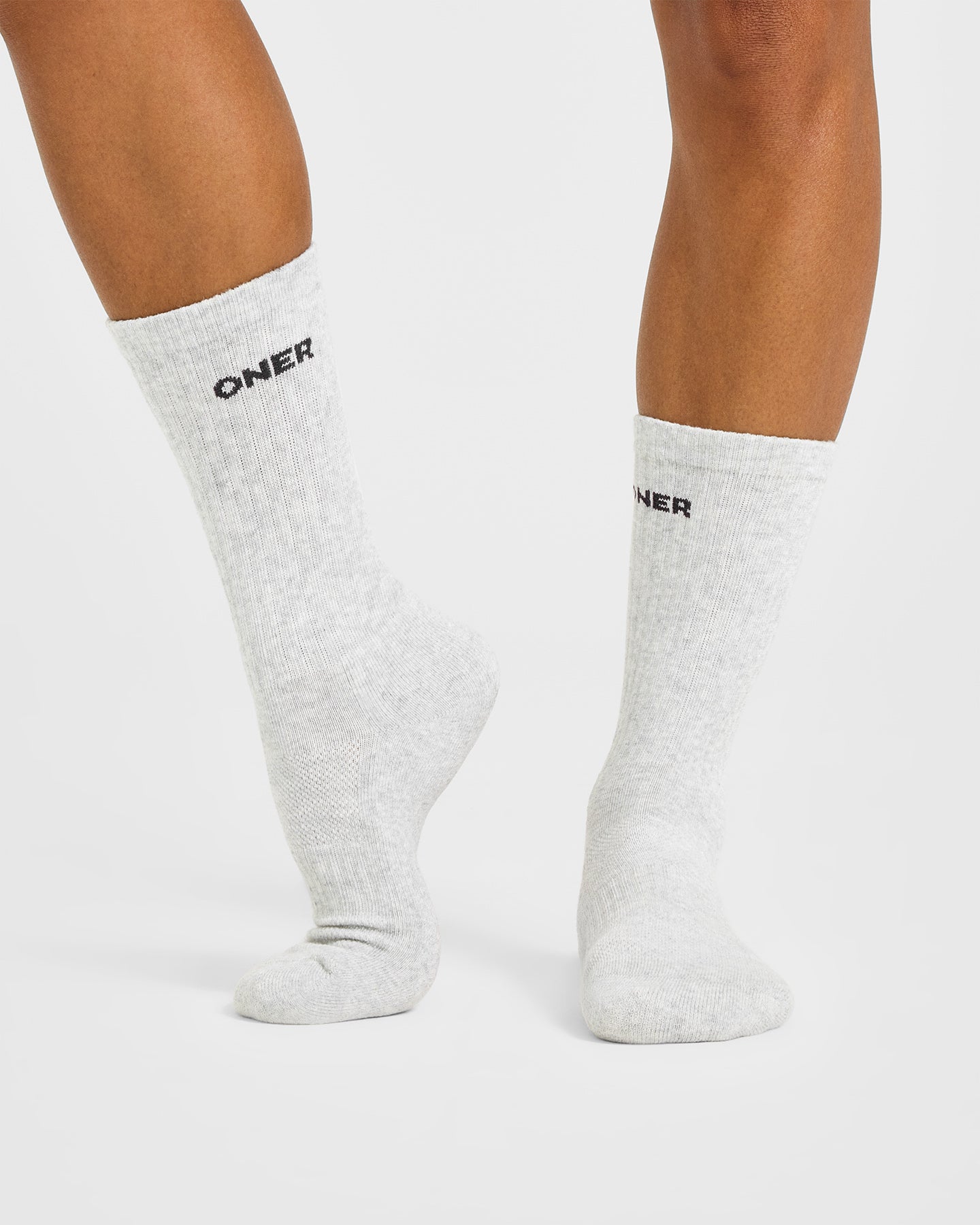 Varsity Long Crew Socks 2 Pack | Grey Marl/ White/ Blackberry