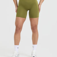 Timeless High Waisted Shorts 6" | Olive Green