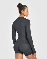 Timeless Jacket with White Logo | Coal