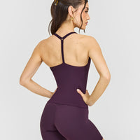 Timeless Square Neck Vest with White Logo | Blackberry Purple