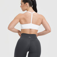 Timeless Square Neck Sports Bra | White