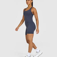 Timeless Square Neck Mid Vest | True Blue