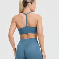 Timeless Square Neck Sports Bra | Moonstone Blue