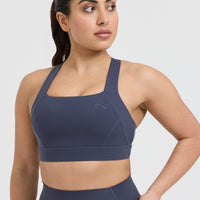 Timeless Wide Strap Sports Bra | True Blue