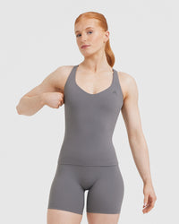 Unified V-Neck Cross Back Vest | Ash Grey