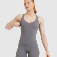 Unified V-Neck Cross Back Vest | Ash Grey