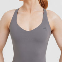 Unified V-Neck Cross Back Vest | Ash Grey