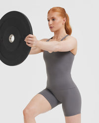 Unified V-Neck Cross Back Vest | Ash Grey