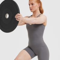 Unified V-Neck Cross Back Vest | Ash Grey
