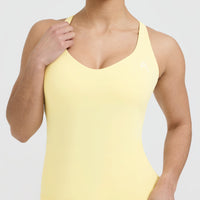 Unified V-Neck Cross Back Vest | Sherbert Yellow