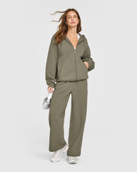 Foundations Zip Through Hoodie | Alpine Green