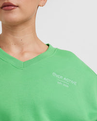 All Day Est 2020 Crop V-Neck Sweatshirt | Jade