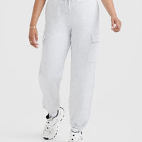 All Day Lightweight Cargo Joggers | Light Grey Marl