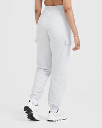 All Day Lightweight Cargo Joggers | Light Grey Marl