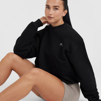 All Day Lightweight Oversized Sweatshirt | Black