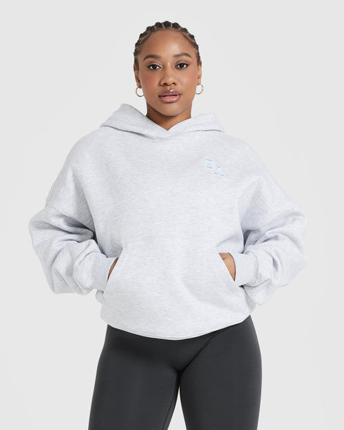 Oner Modal All Day Varsity Oversized Hoodie | Light Grey Marl