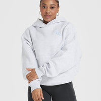 All Day Varsity Oversized Hoodie | Light Grey Marl