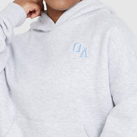 All Day Varsity Oversized Hoodie | Light Grey Marl